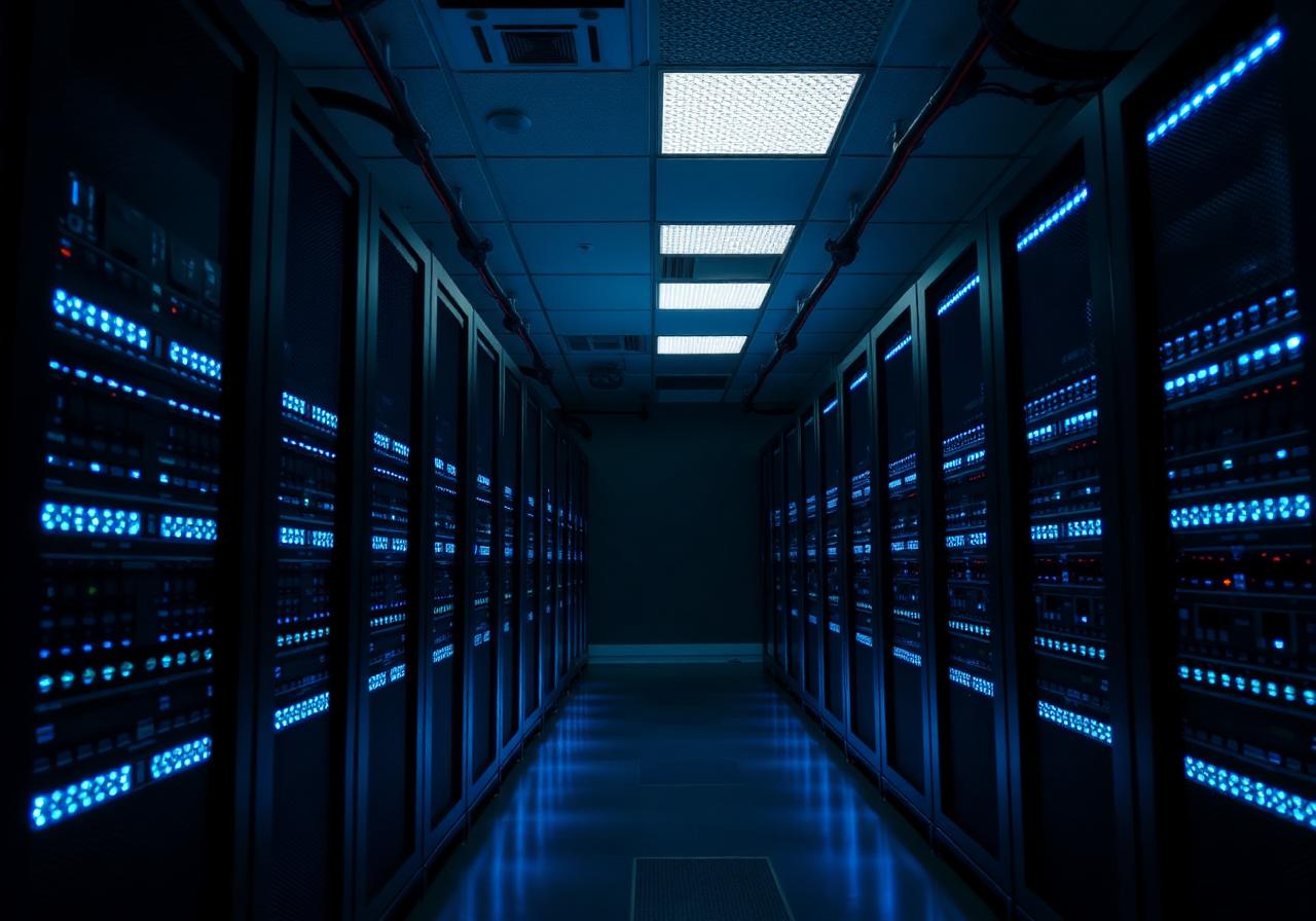Modern data center server racks