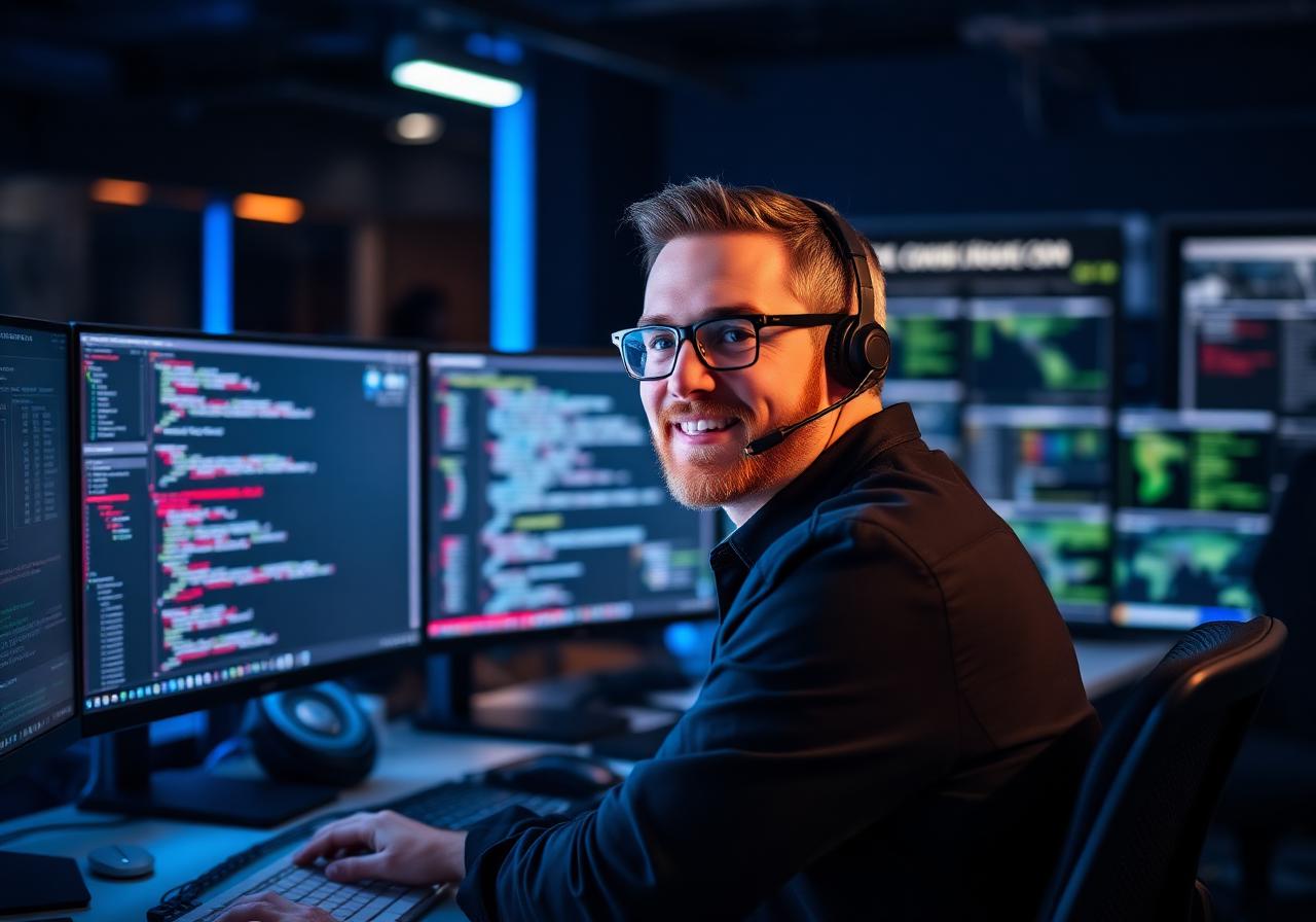 IT support engineer at workstation